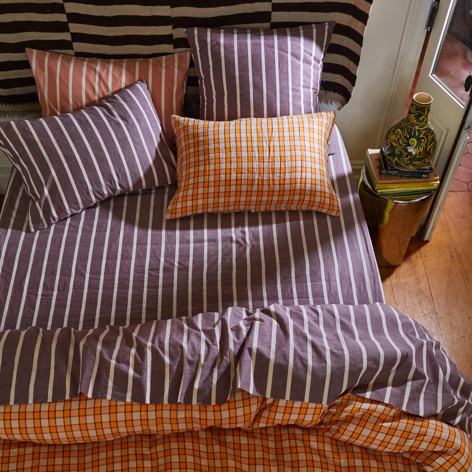 Abrielle Cotton Pillowcase Set - Mahogany - Image 6