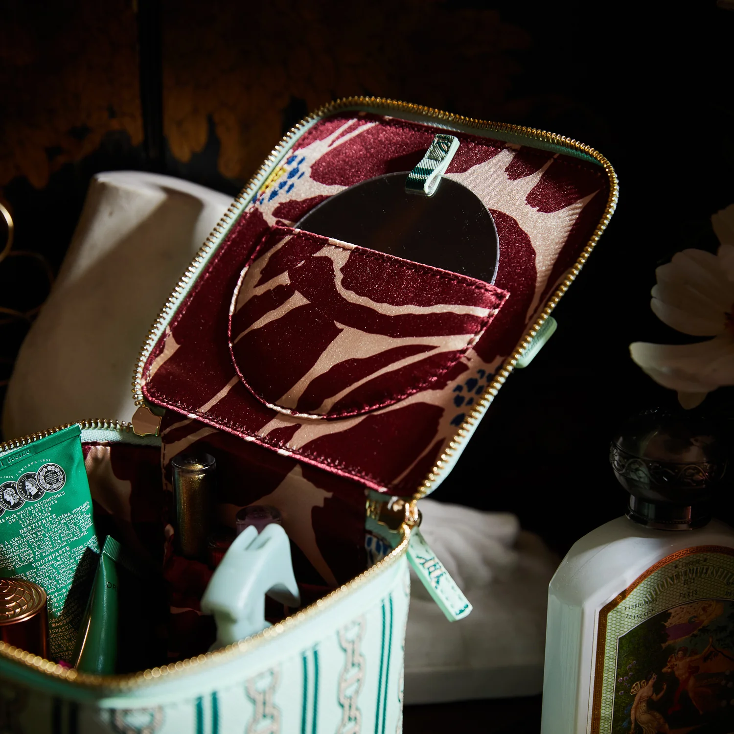 Acadia Cosmetic Case - Jade - Image 3