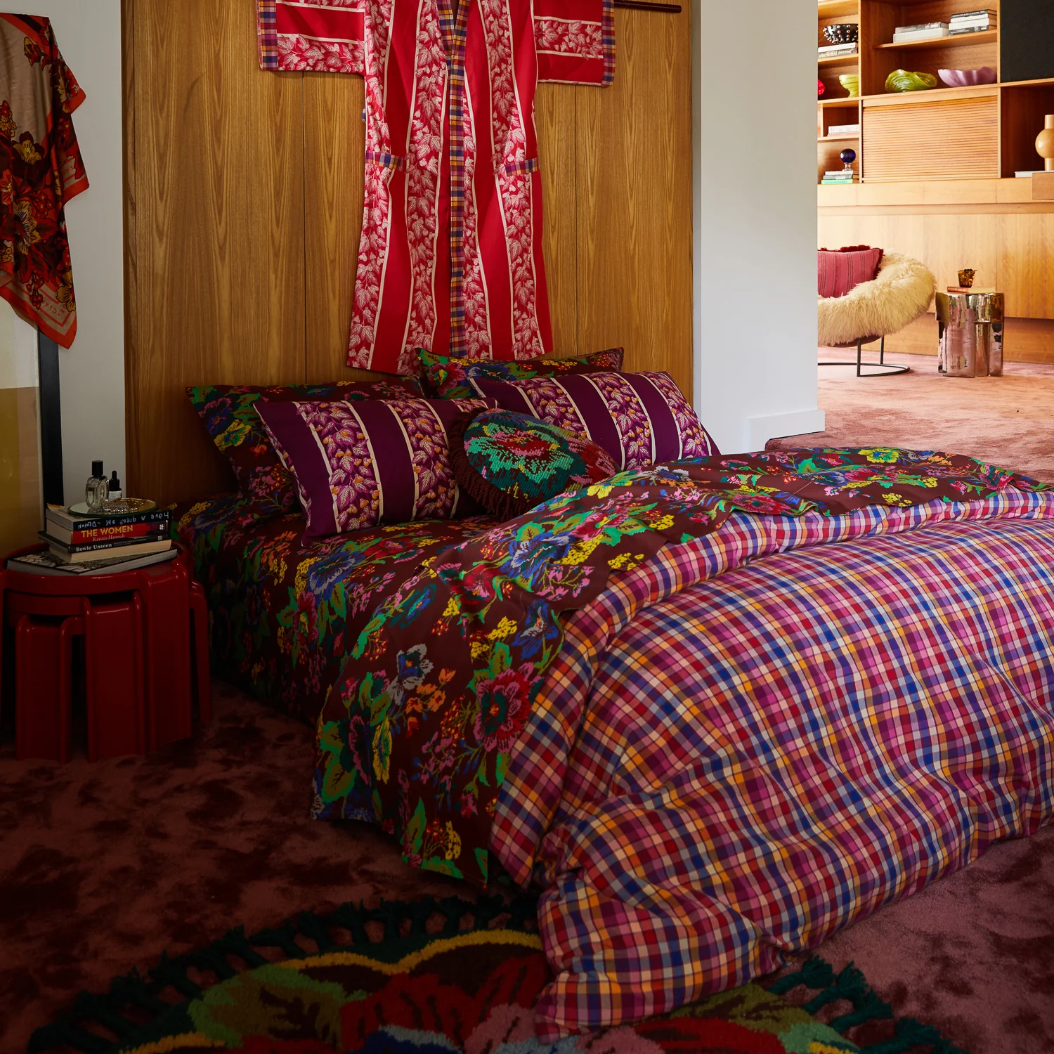 Agata Cotton Pillowcase Set - Mulberry - Image 9