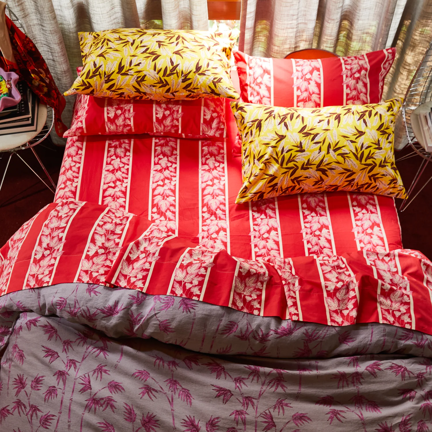 Agata Cotton Pillowcase Set - Vermillion - Image 6