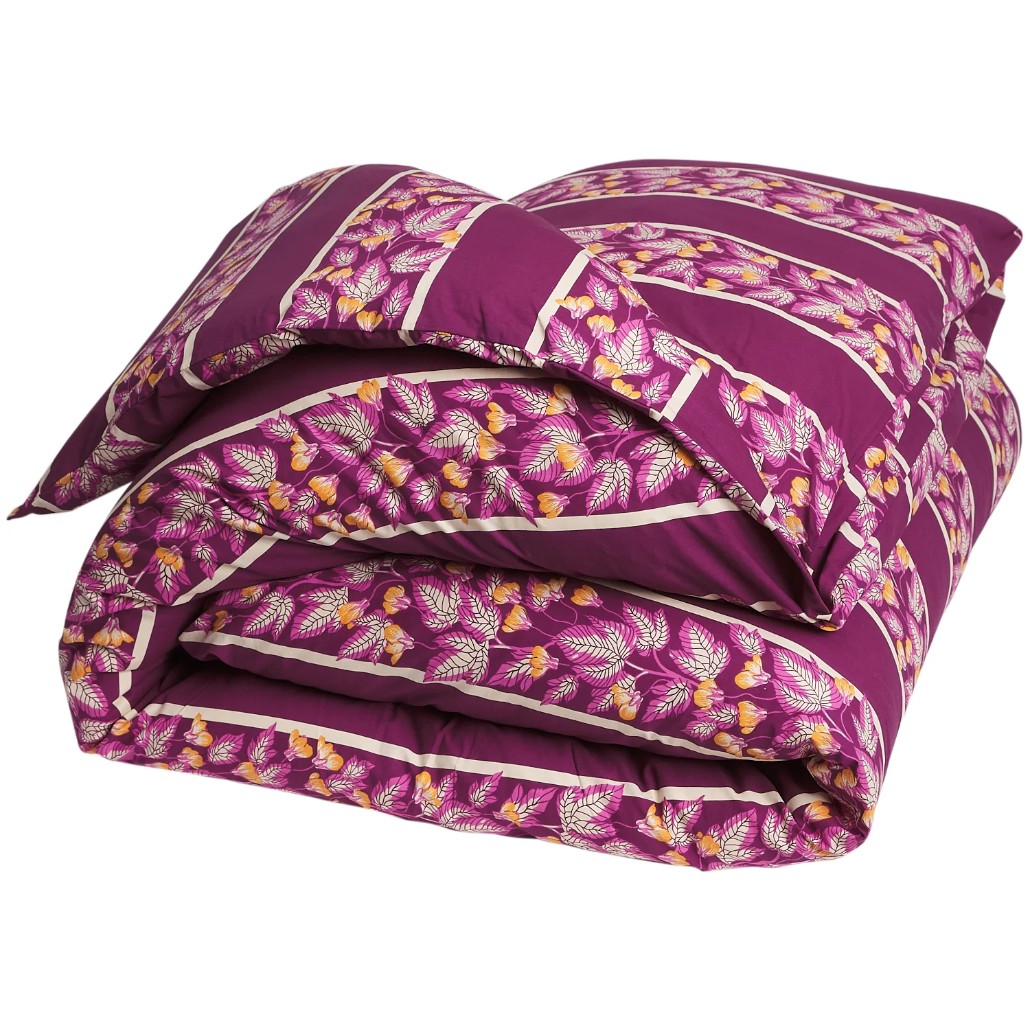 Agata Cotton Quilt Cover - Mulberry