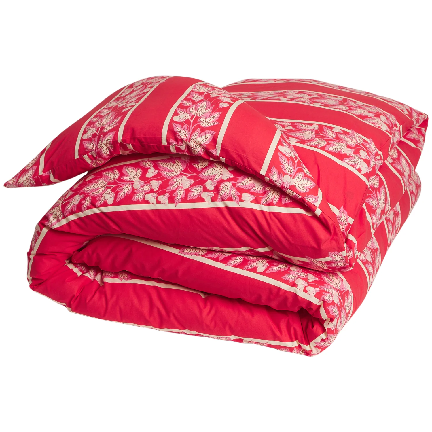 Agata Cotton Quilt Cover - Vermillion
