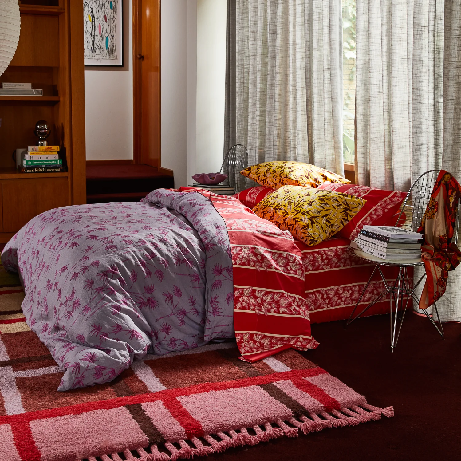 Agata Cotton Sheets - Vermillion - Image 6