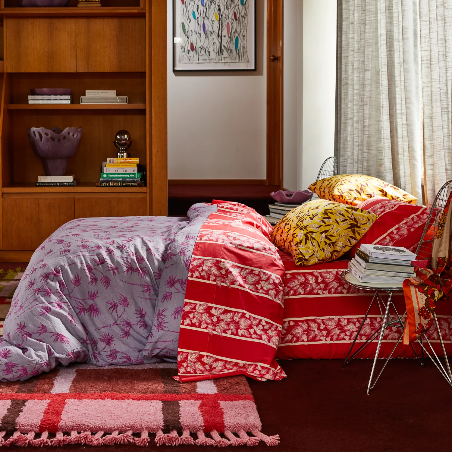 Agata Cotton Sheets - Vermillion - Image 8