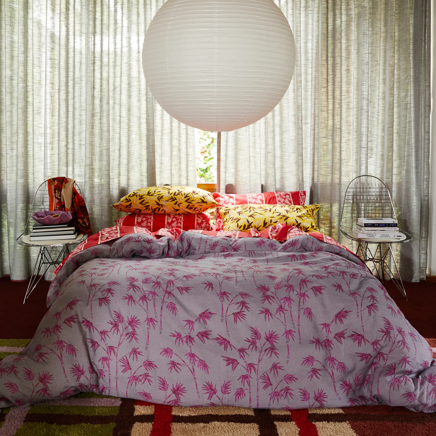 Agata Cotton Sheets - Vermillion - Image 9