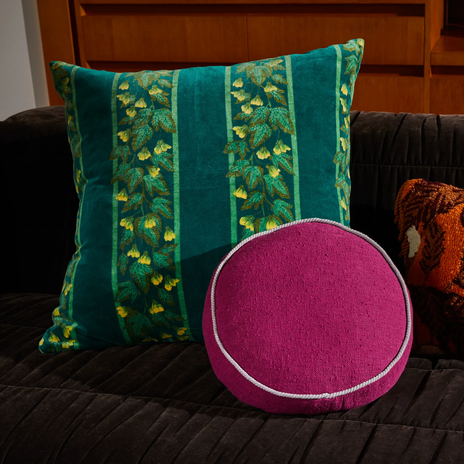 Agata Velvet Cushion - Verdant - Image 2