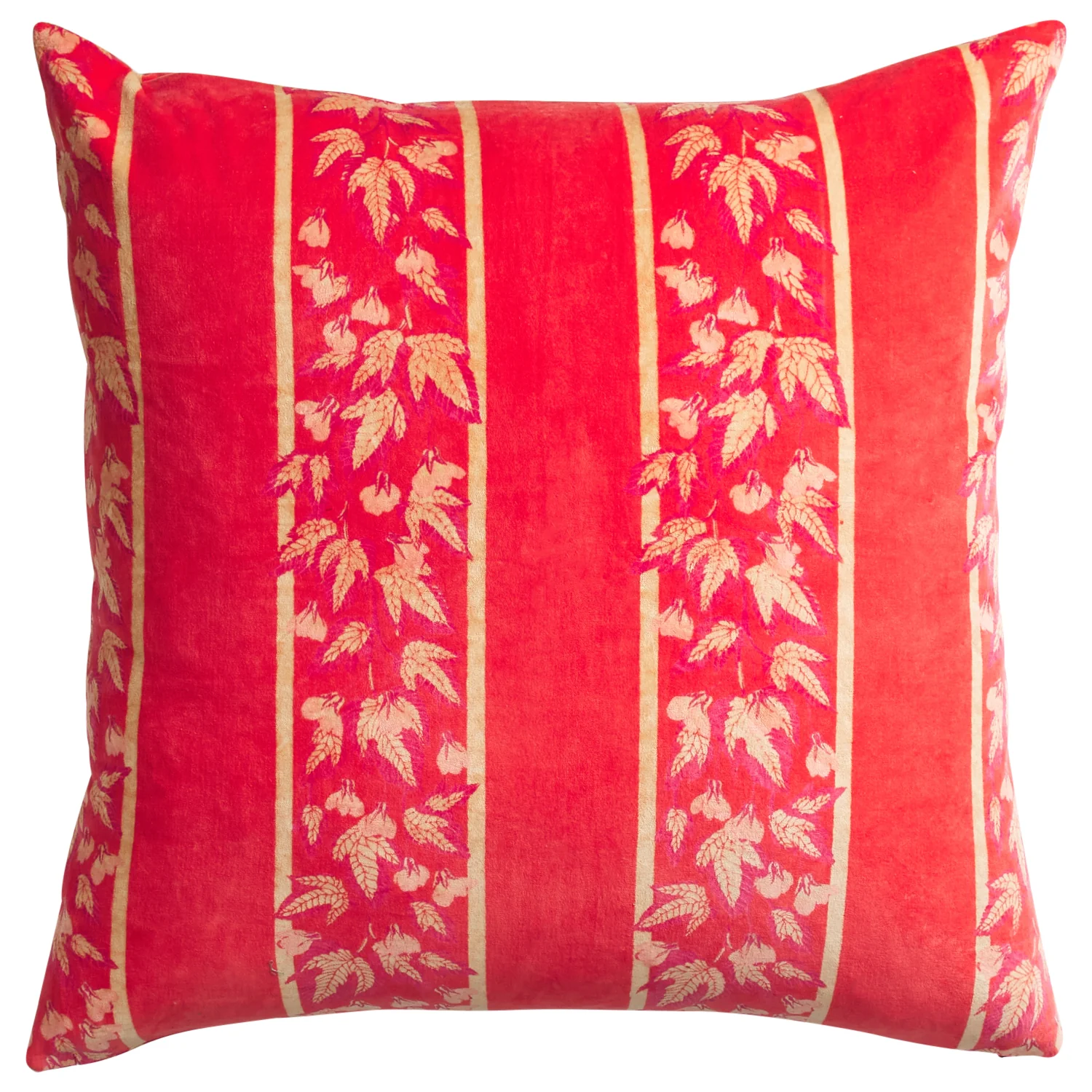 Agata Velvet Cushion - Vermillion