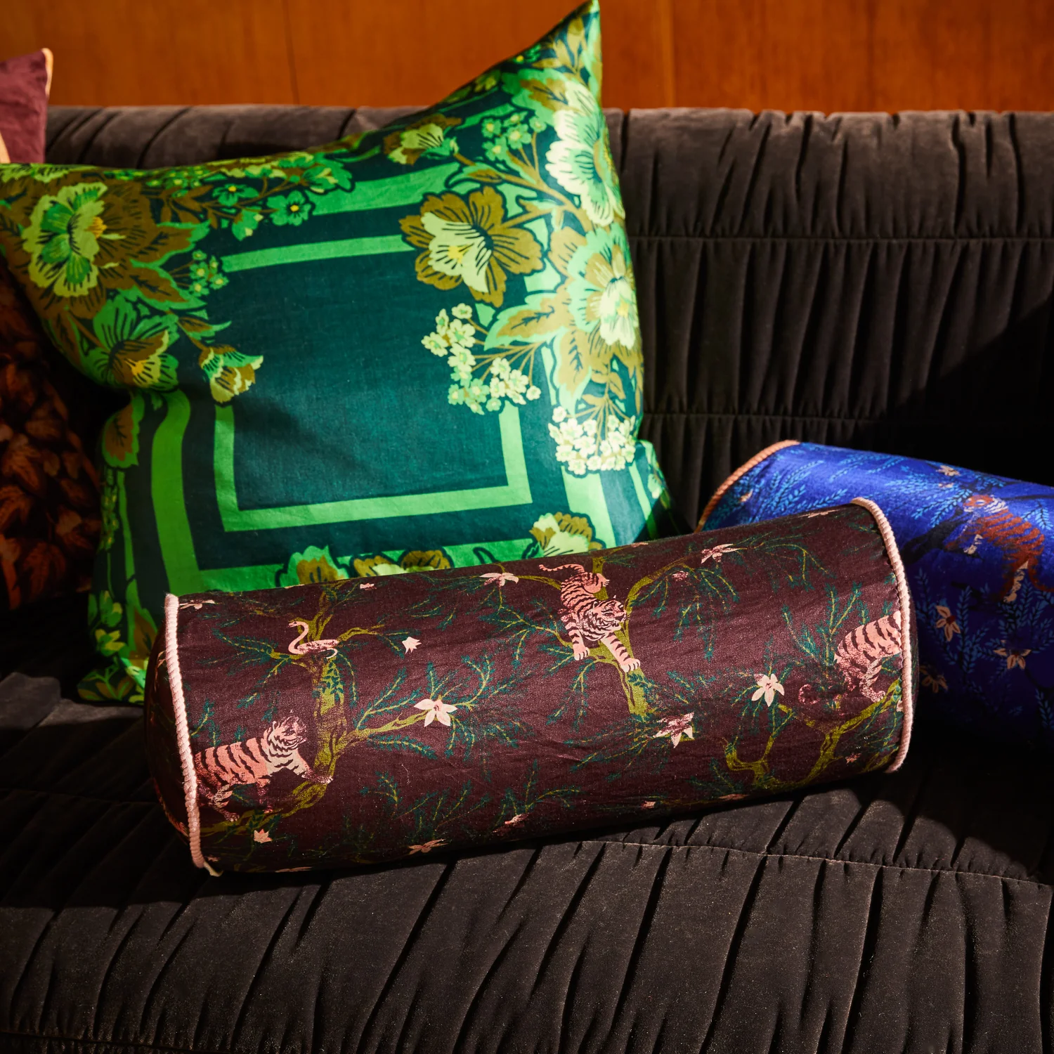 Andrea Bolster Cushion - Rosewood - Image 2
