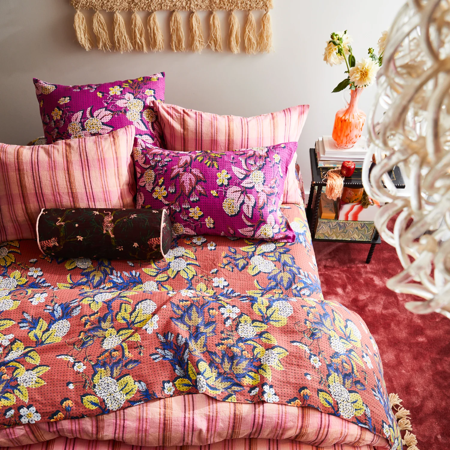 Andrea Bolster Cushion - Rosewood - Image 5