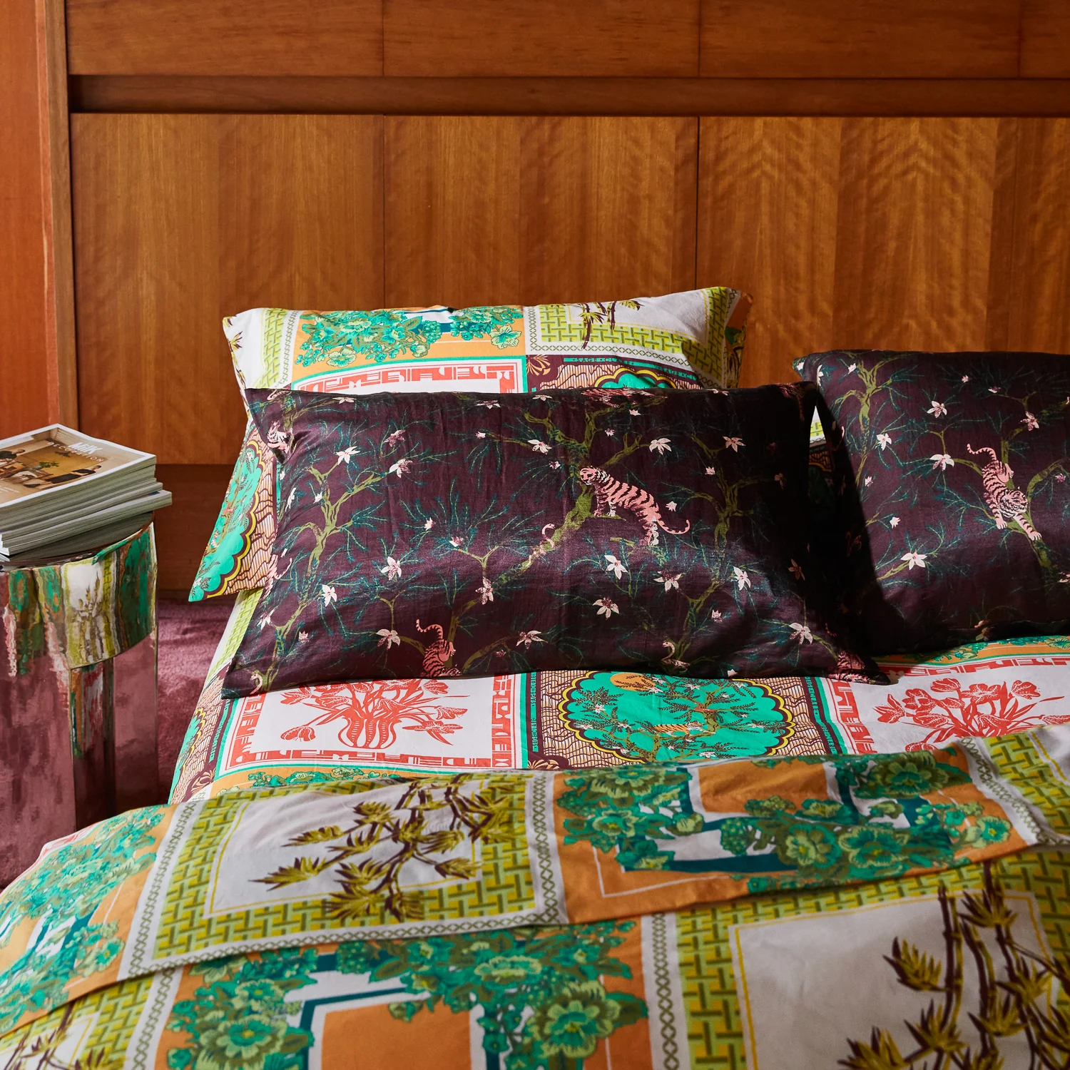 Andrea Linen-Silk Pillowcase - Rosewood - Image 2