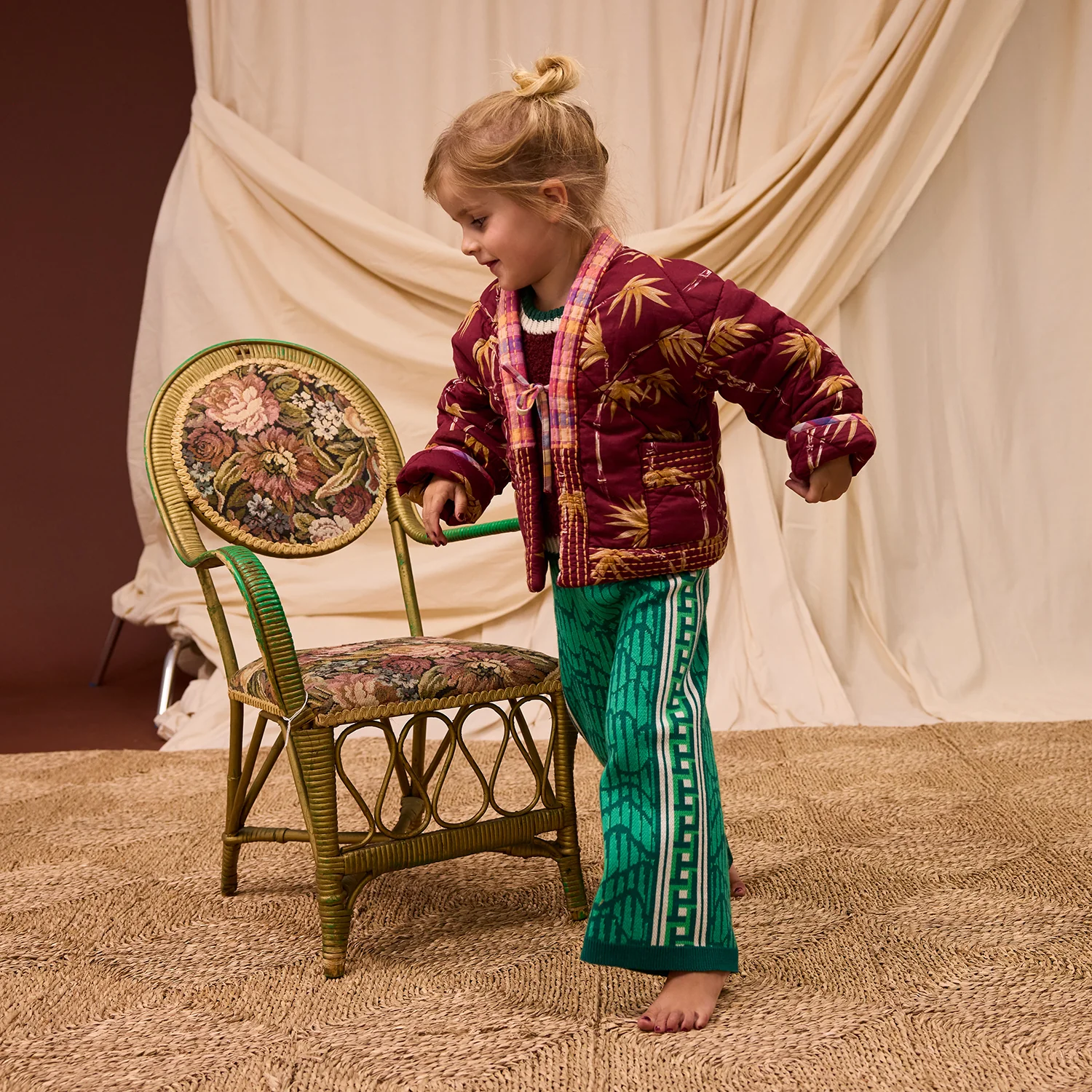 Aneta Kids Quilted Jacket - Rosewood - Image 4