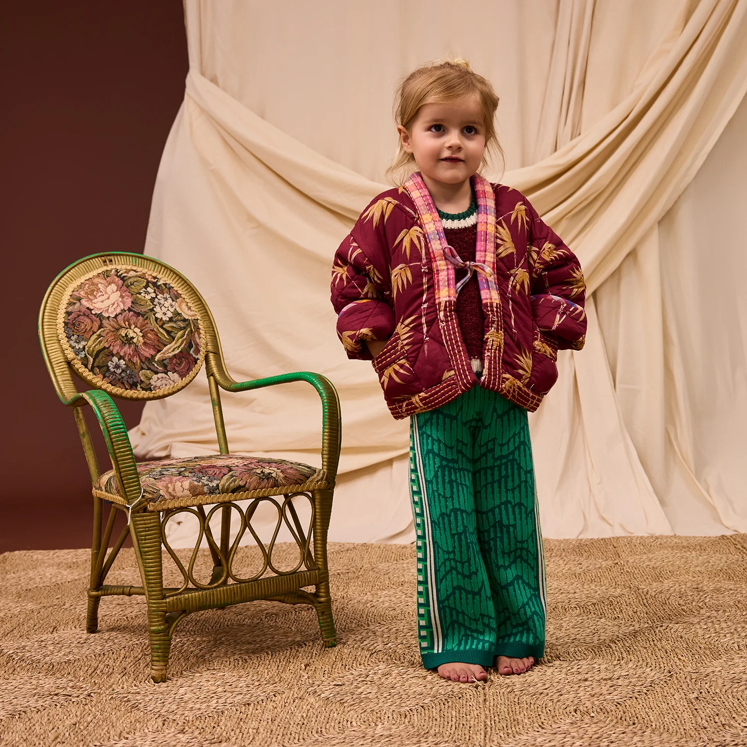 Aneta Kids Quilted Jacket - Rosewood - Image 6