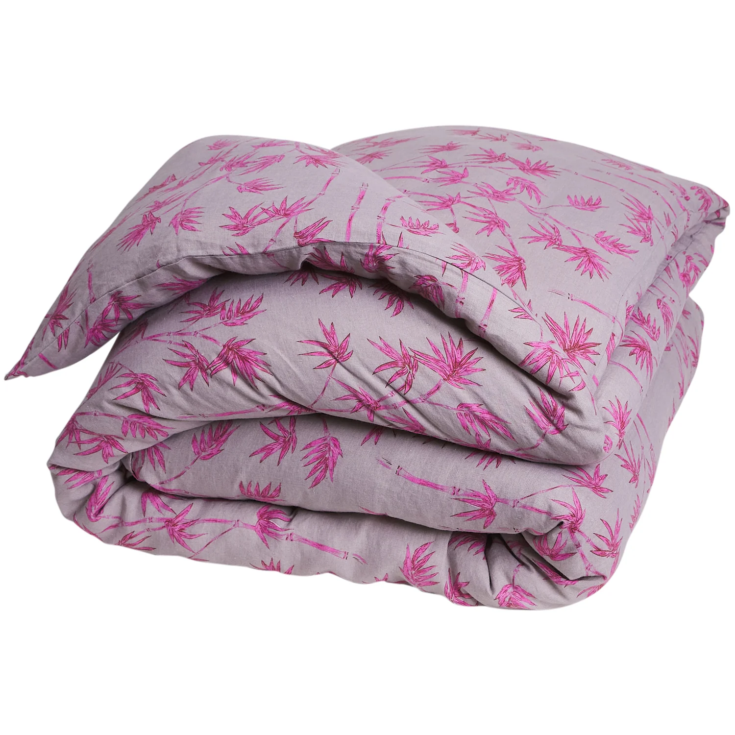 Aneta Linen Quilt Cover - Mink Grey