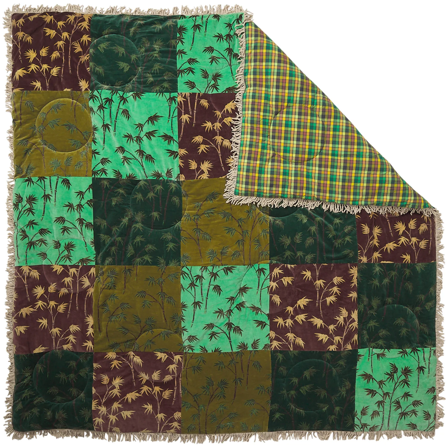 Aneta Patchwork Velvet Bedcover - Image 10
