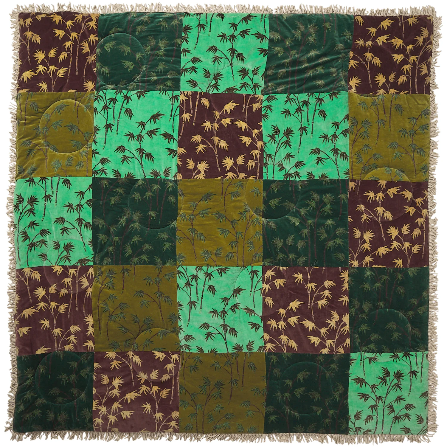 Aneta Patchwork Velvet Bedcover - Image 9