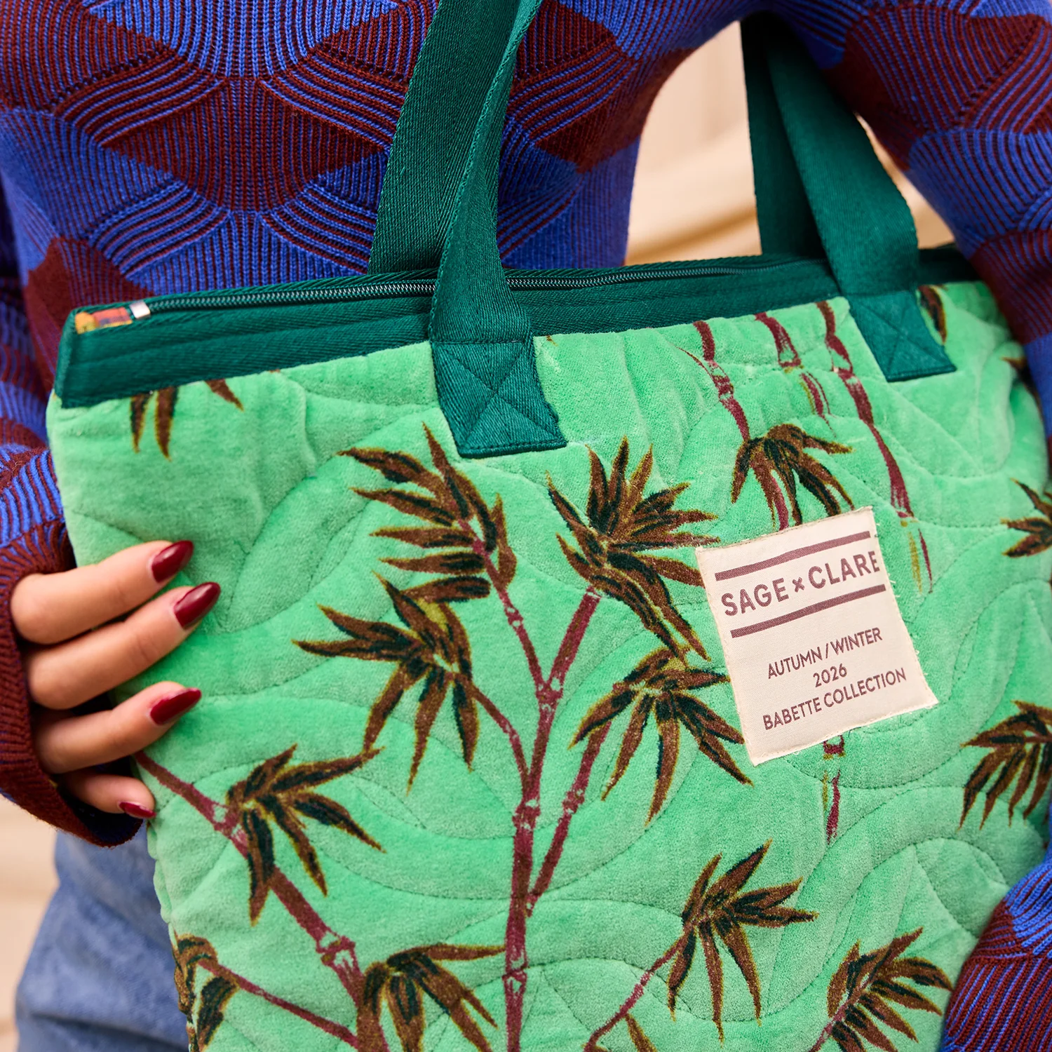 Aneta Velvet Tote Bag - Image 3