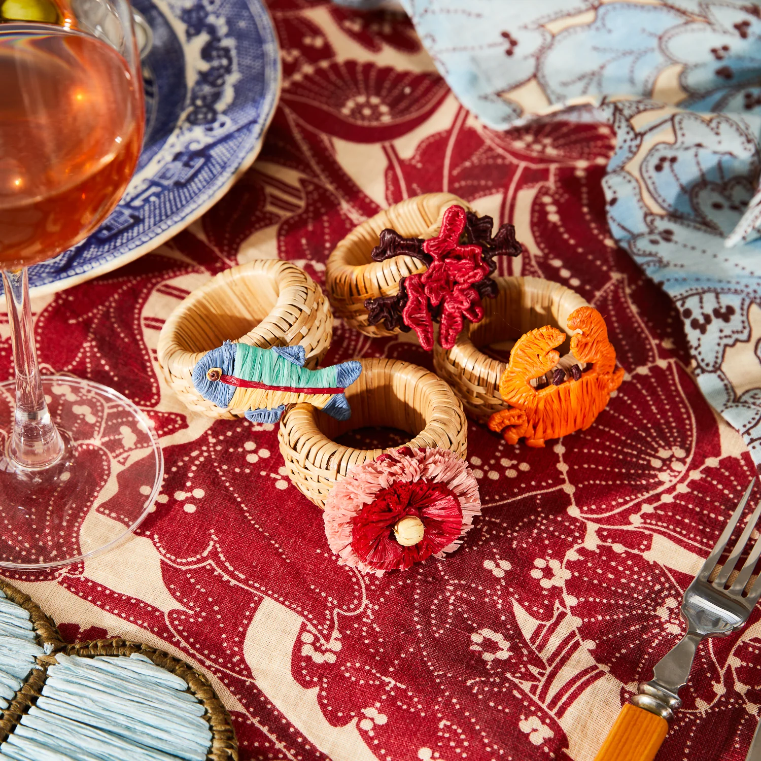 Aria Napkin Ring Set - Flame - Image 2