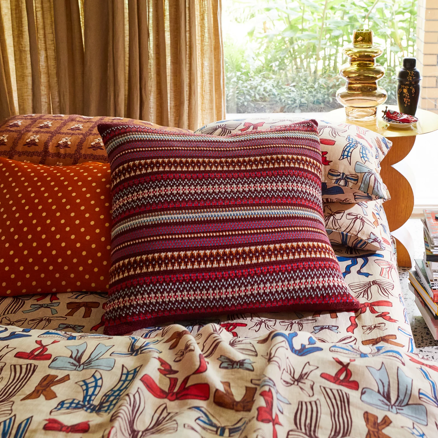 Arlette Knit Cushion - Mahogany - Image 4
