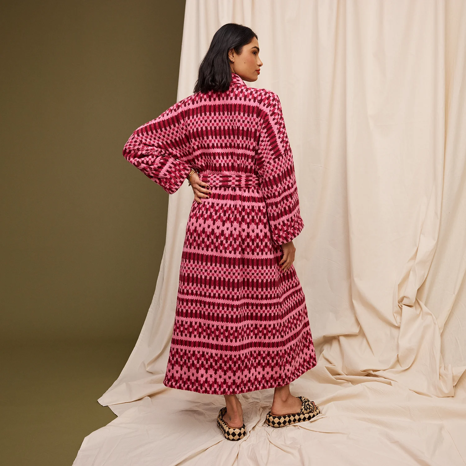 Arlette Towelling Robe - Cosmo Pink - Image 5