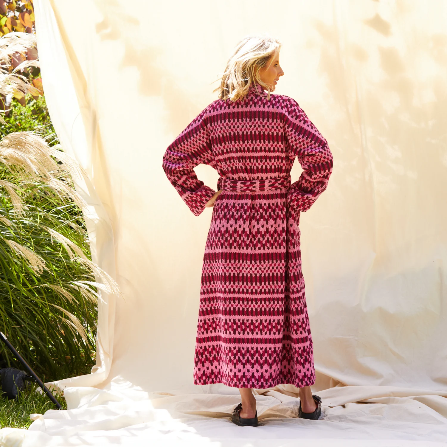 Arlette Towelling Robe - Cosmo Pink - Image 7