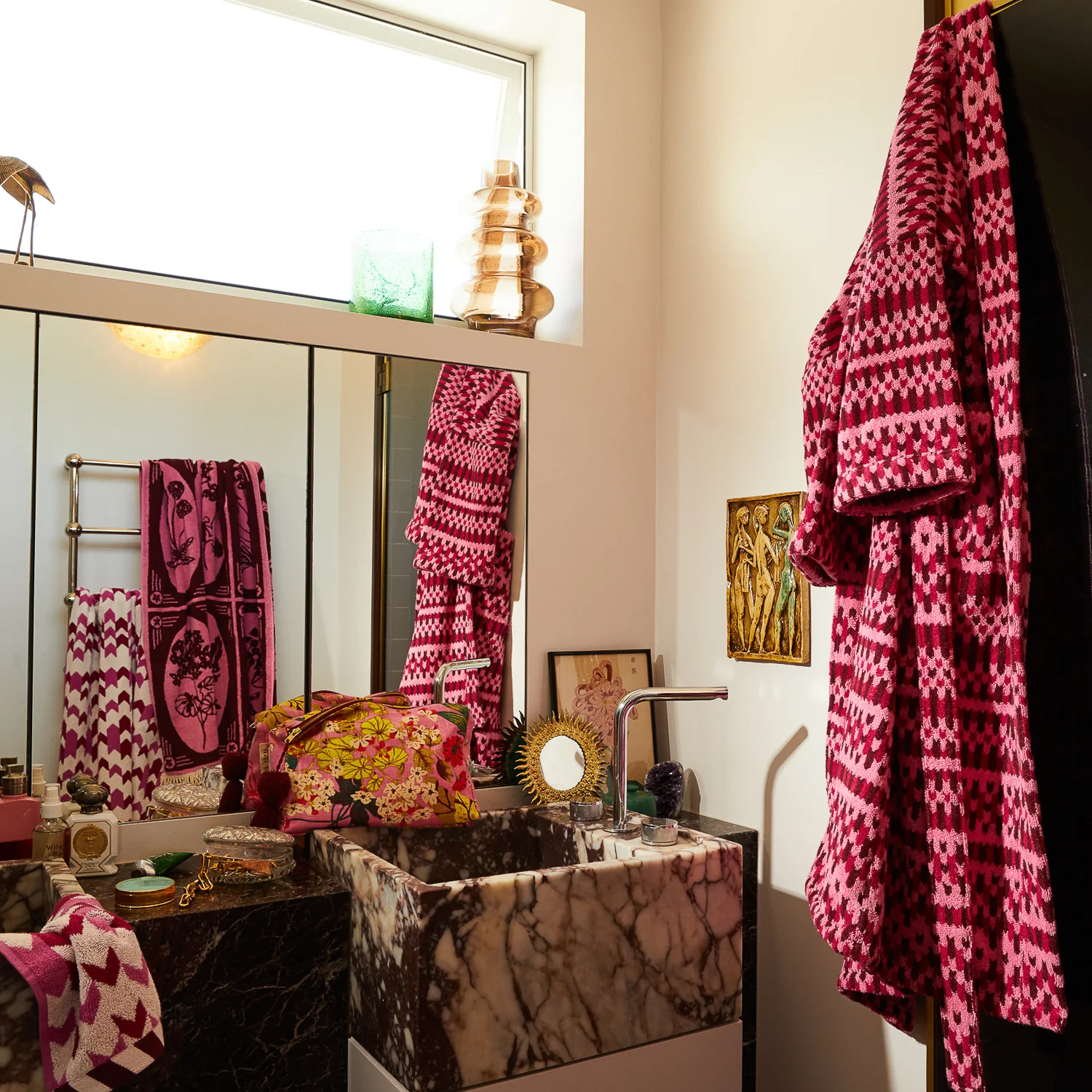 Arlette Towelling Robe - Cosmo Pink - Image 8
