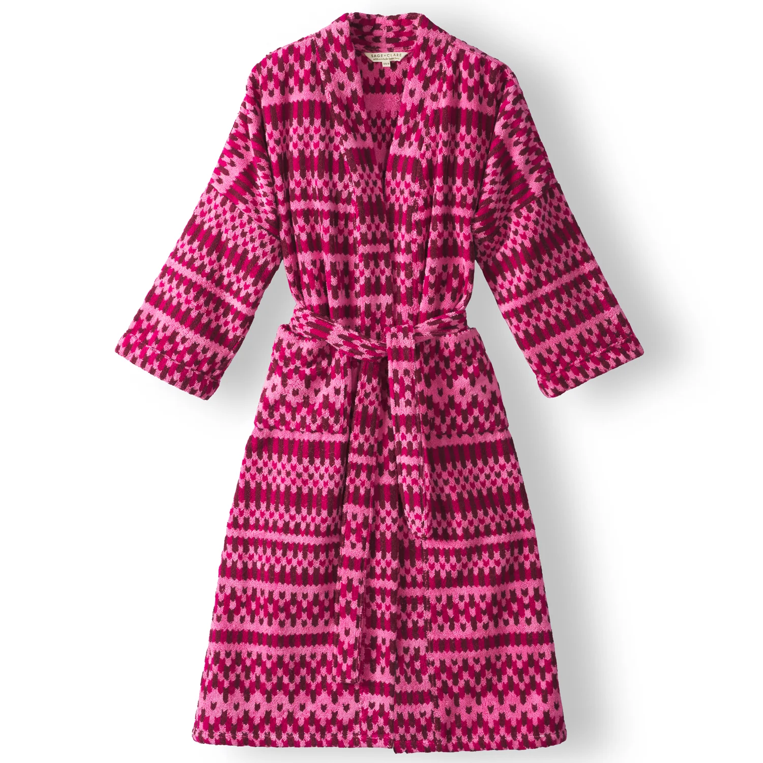Arlette Towelling Robe - Cosmo Pink - Image 9