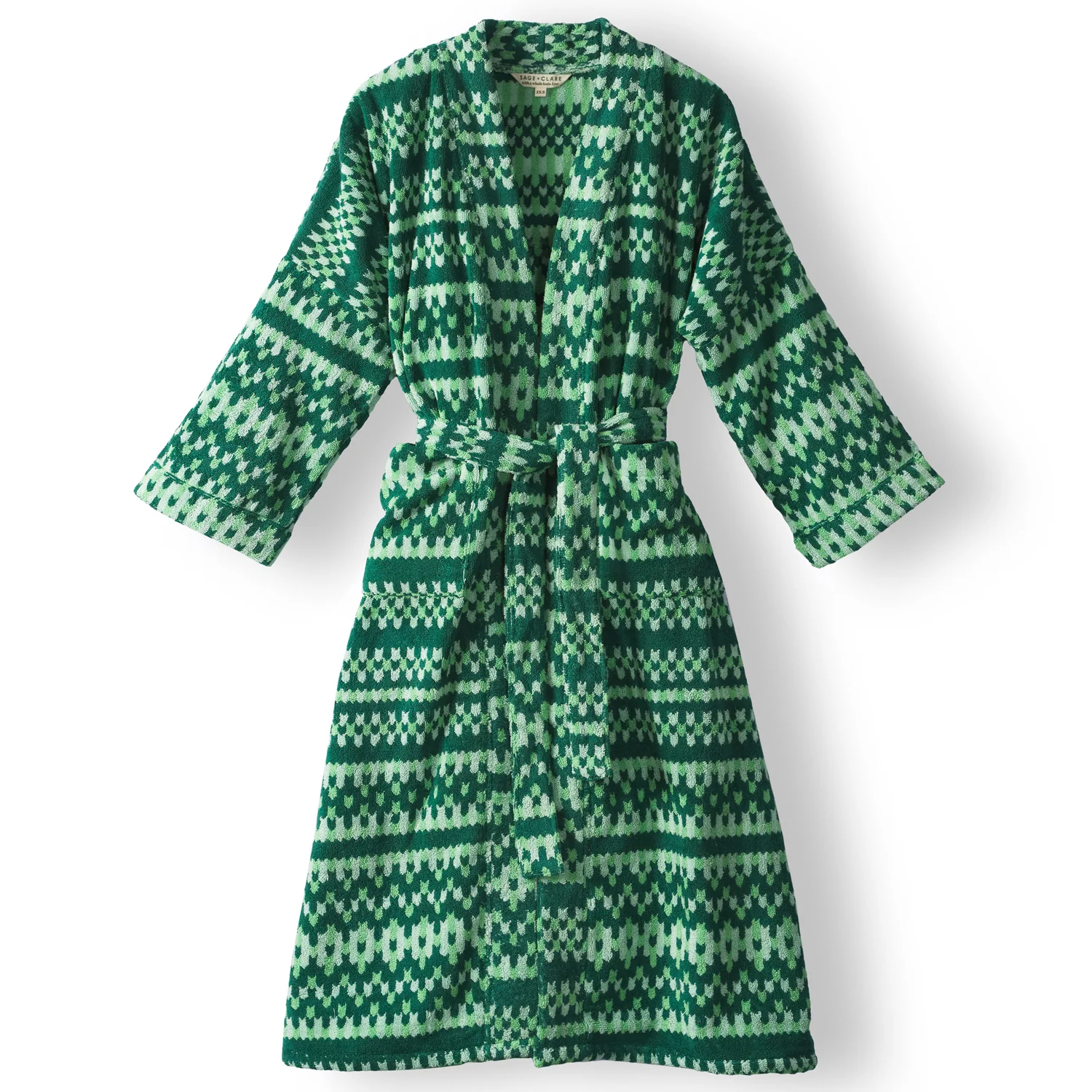 Arlette Towelling Robe - Forest - Image 4