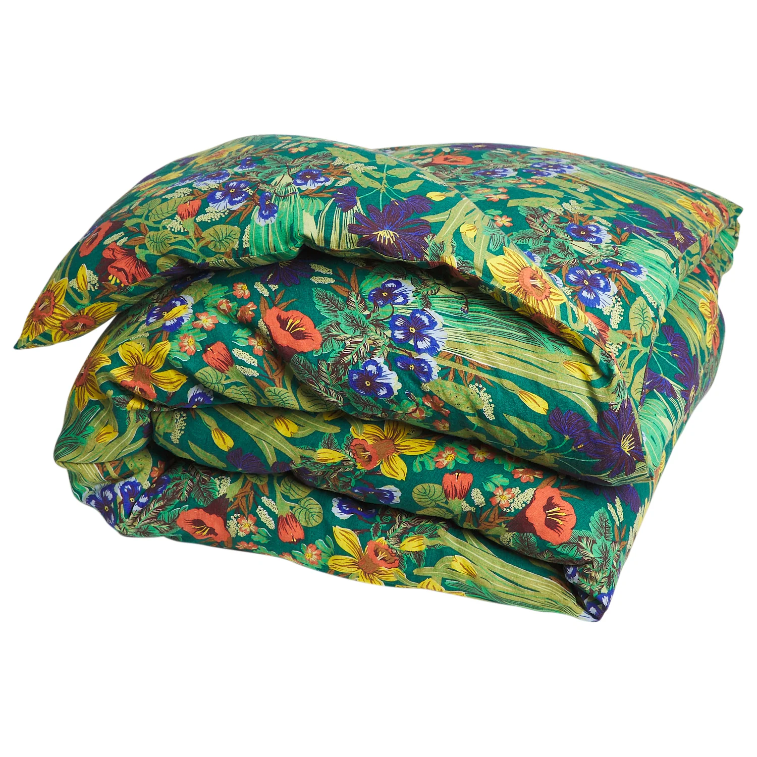 Babette Linen Quilt Cover - Verdant