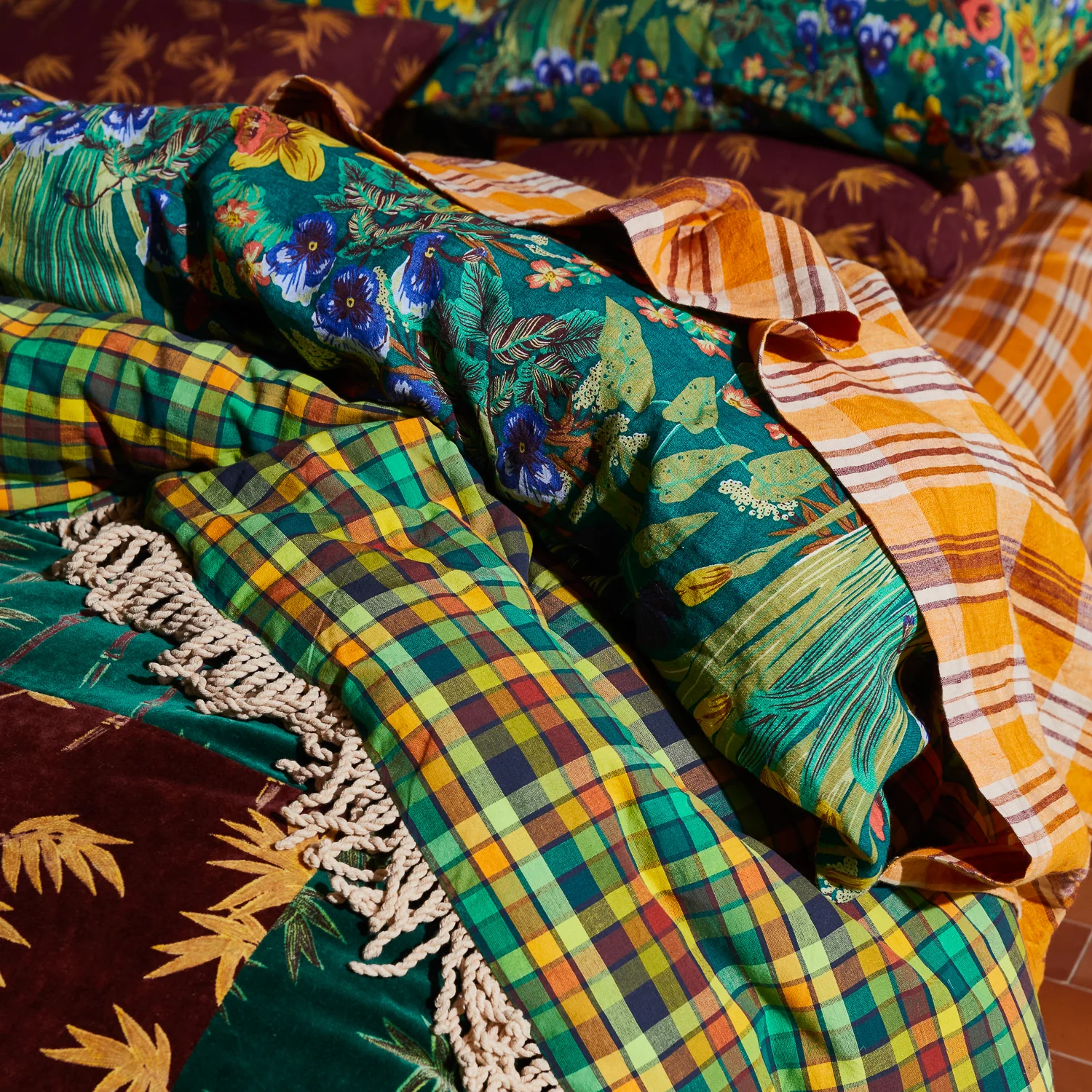 Babette Linen Quilt Cover - Verdant - Image 3