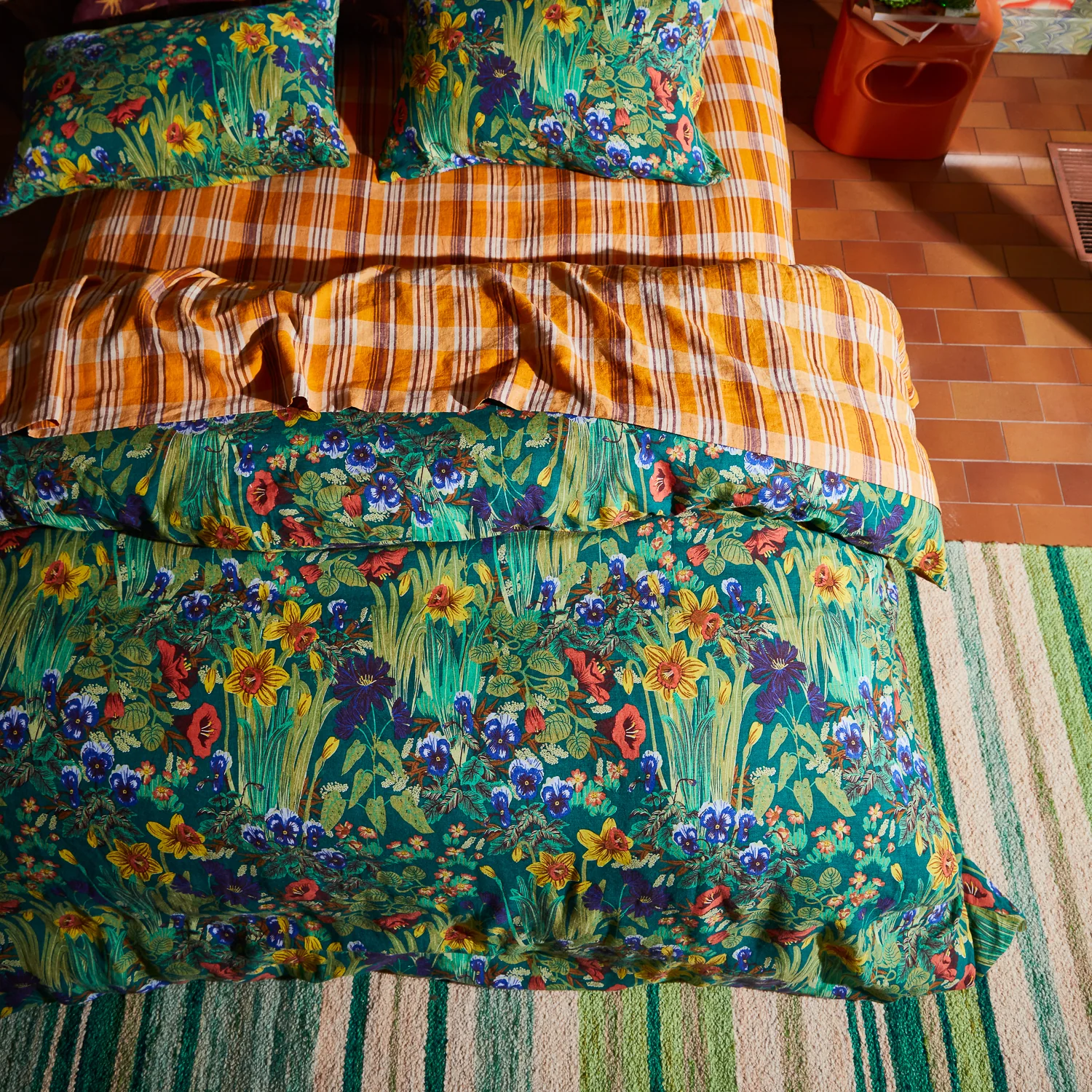Babette Linen Quilt Cover - Verdant - Image 6