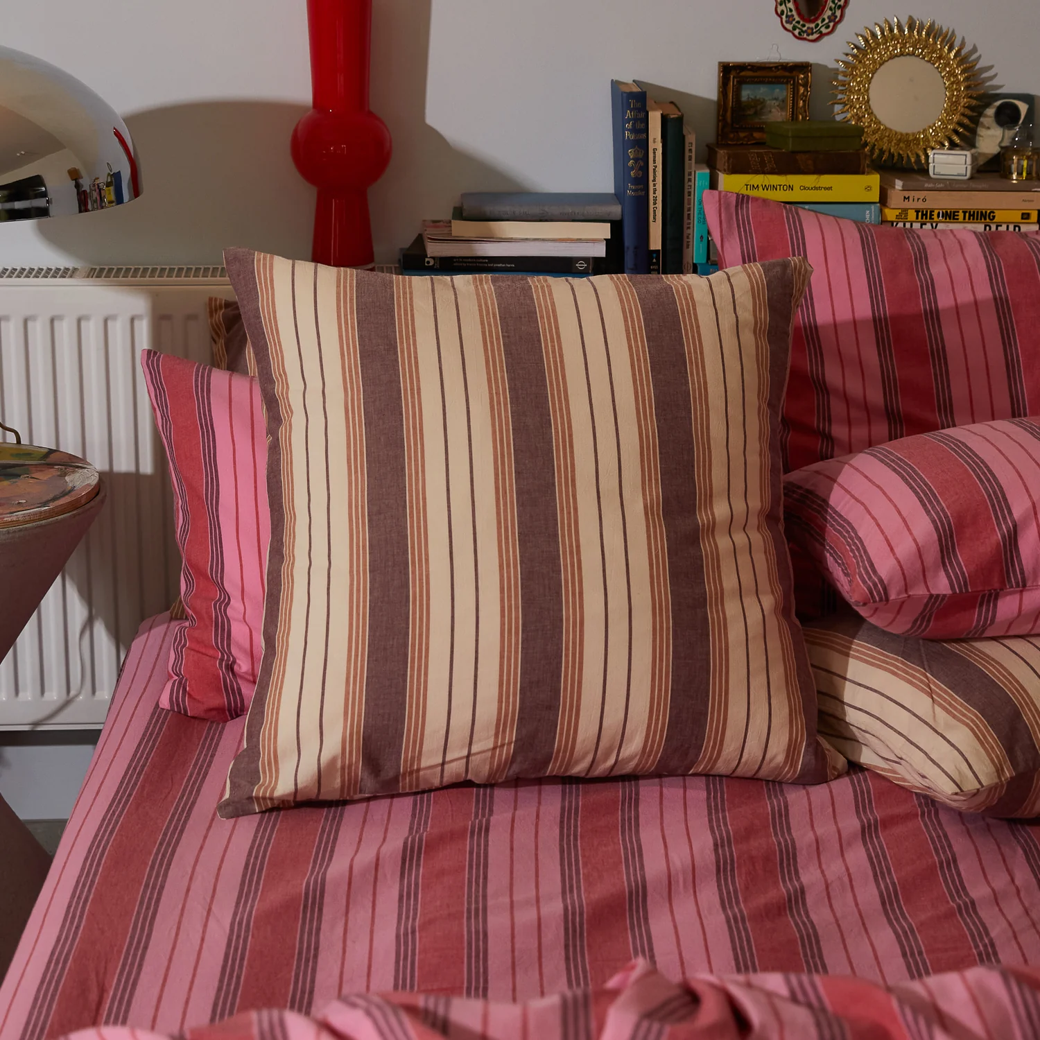 Brigitte Cotton Euro Pillowcase Set - Mahogany - Image 2