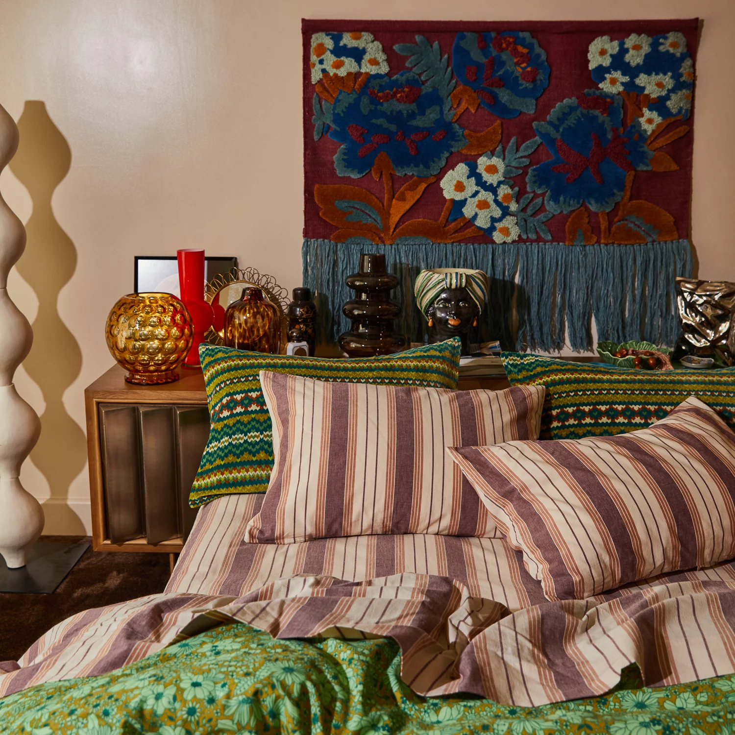 Brigitte Cotton Pillowcase Set - Mahogany - Image 2