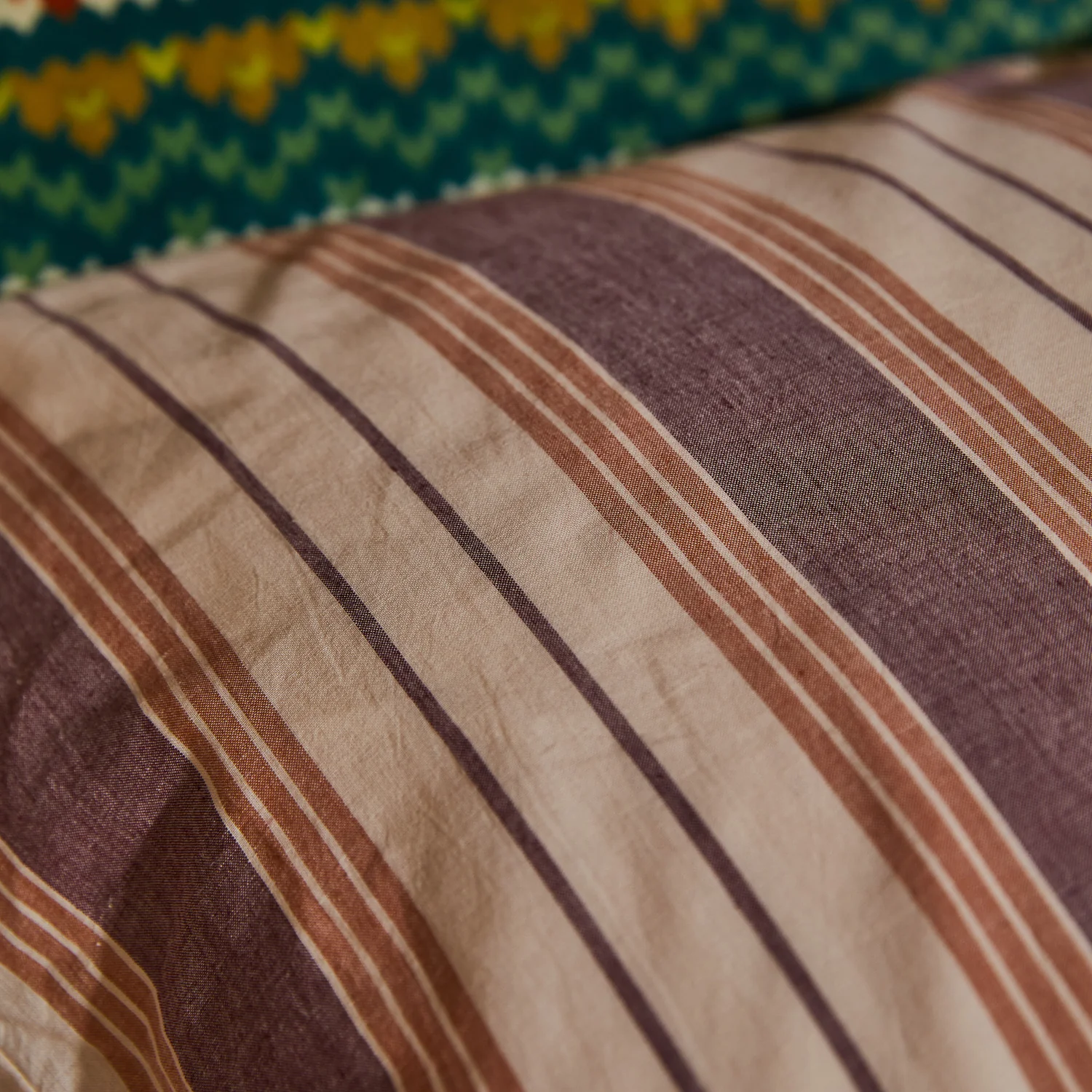 Brigitte Cotton Pillowcase Set - Mahogany - Image 5