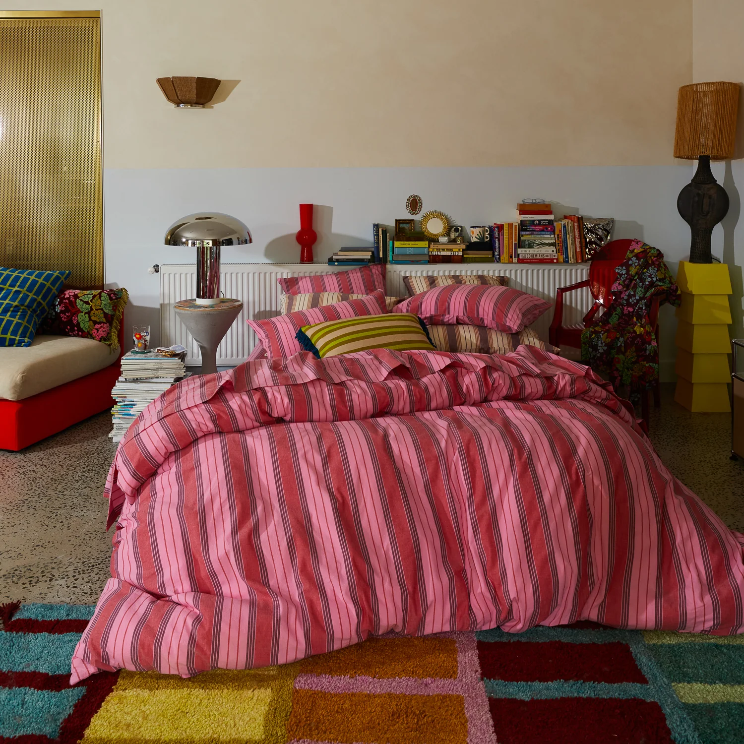 Brigitte Cotton Quilt Cover - Scarlet - Image 2