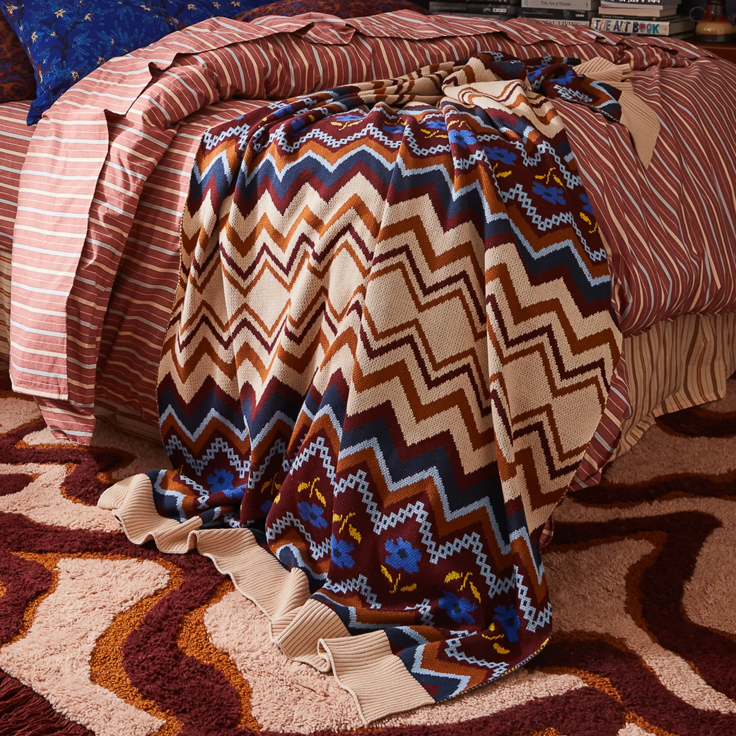 Calina Cotton Knit Blanket - Ink - Image 2