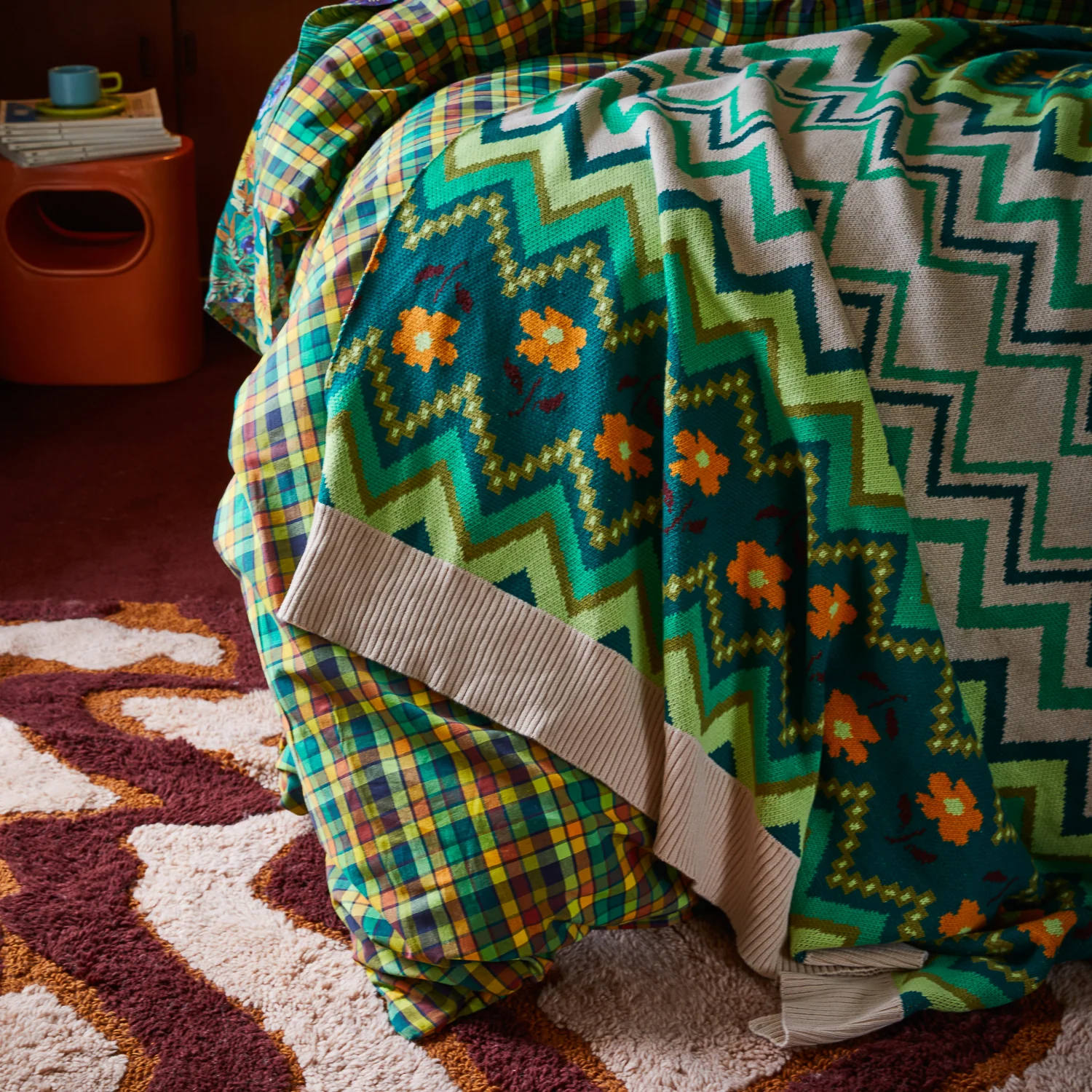 Calina Cotton Knit Blanket - Verdant - Image 6