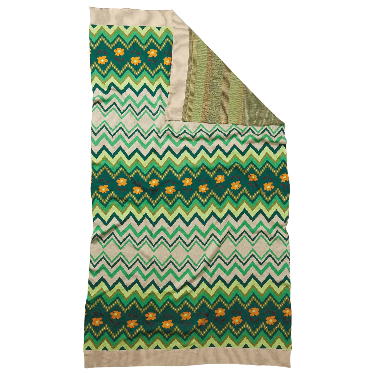Calina Cotton Knit Blanket - Verdant - Image 8