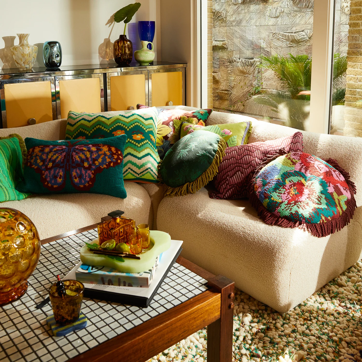 Calina Knit Cushion - Verdant - Image 4