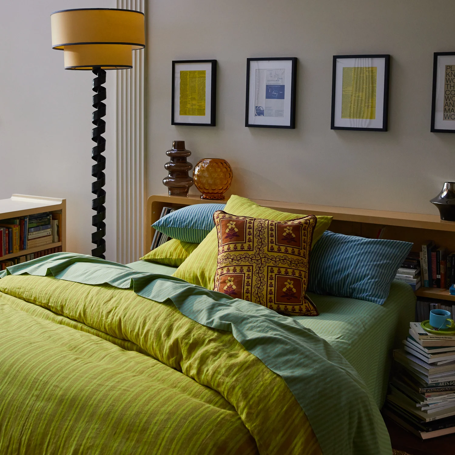 Claire Reversible Cushion - Mustard - Image 2