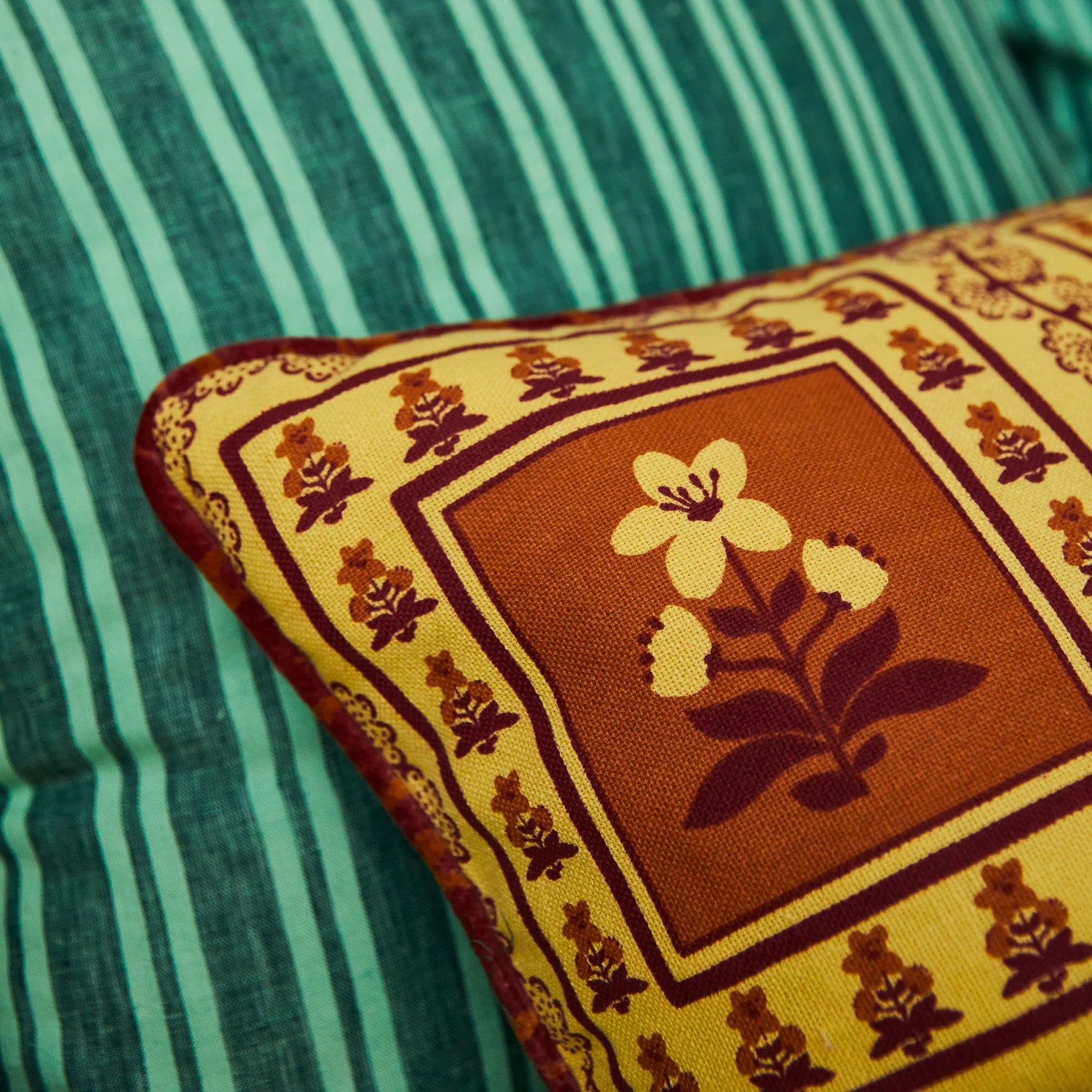 Claire Reversible Cushion - Mustard - Image 4