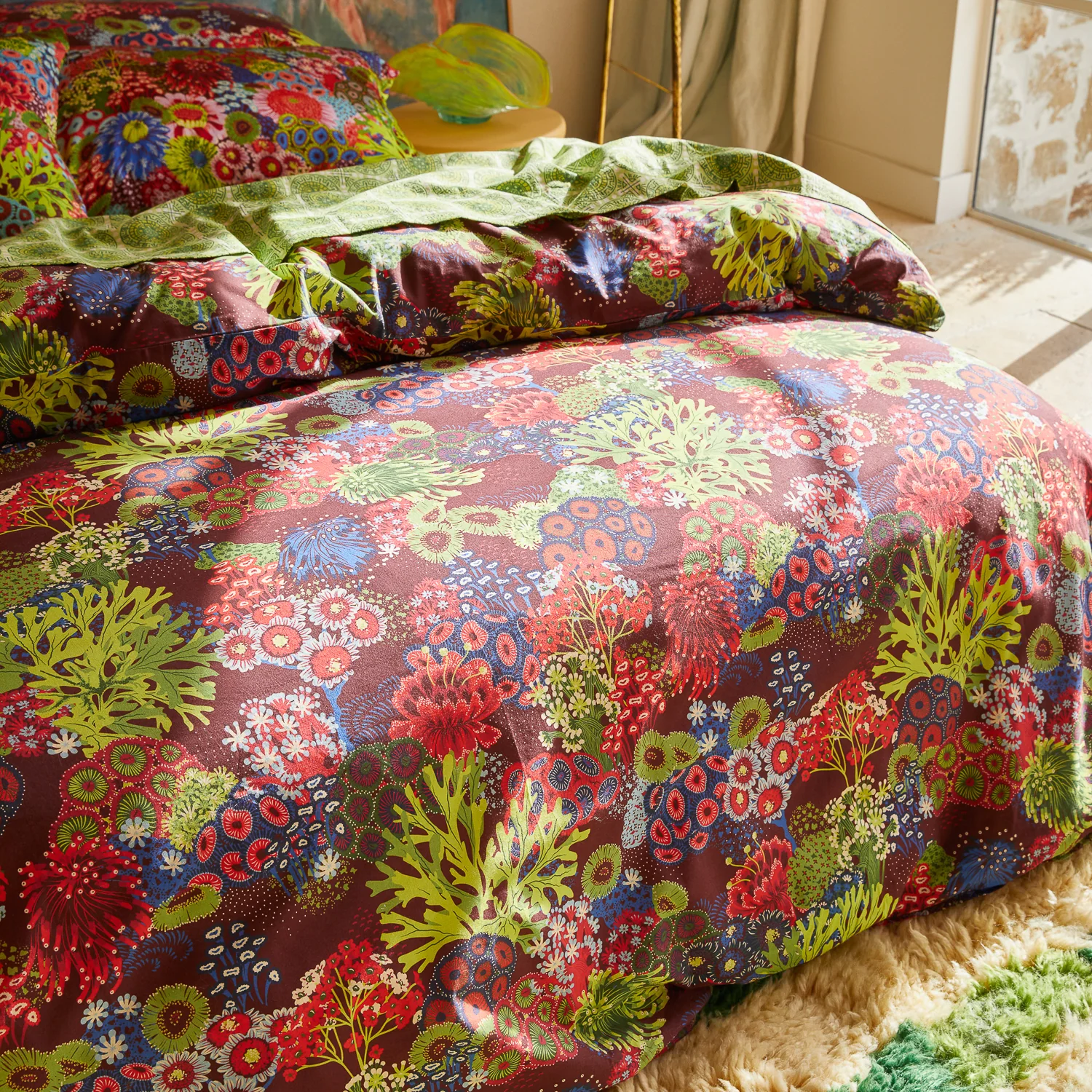 Cora Cotton Quilt Cover - Garnet - Image 5