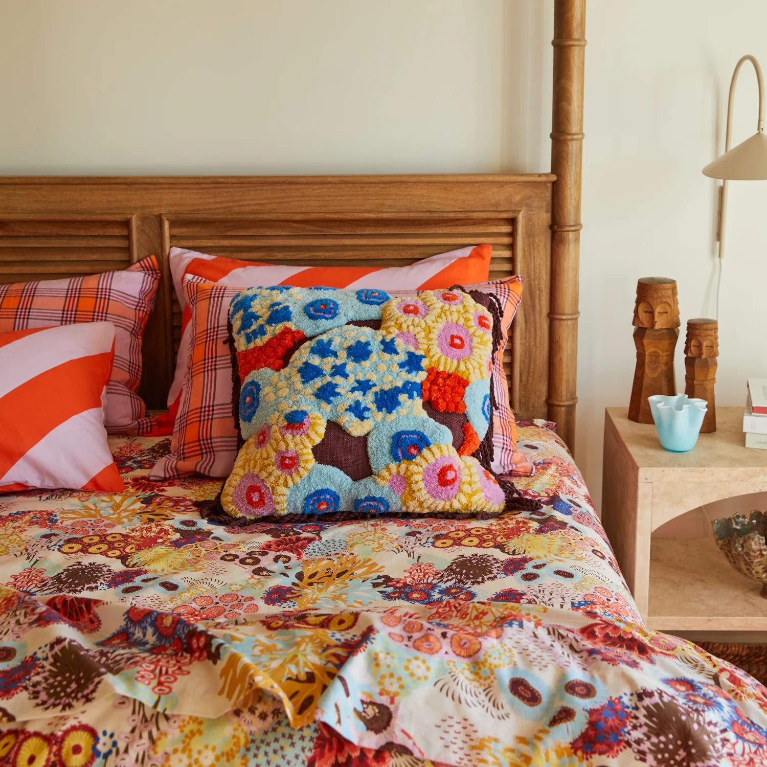 Cora Tufted Cushion - Garnet - Image 2