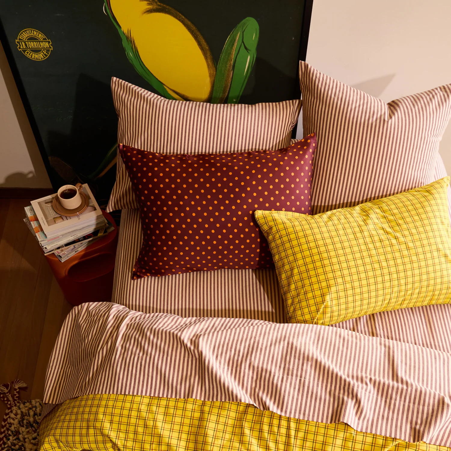 Cordell Cotton Pillowcase Set - Rosewood - Image 9