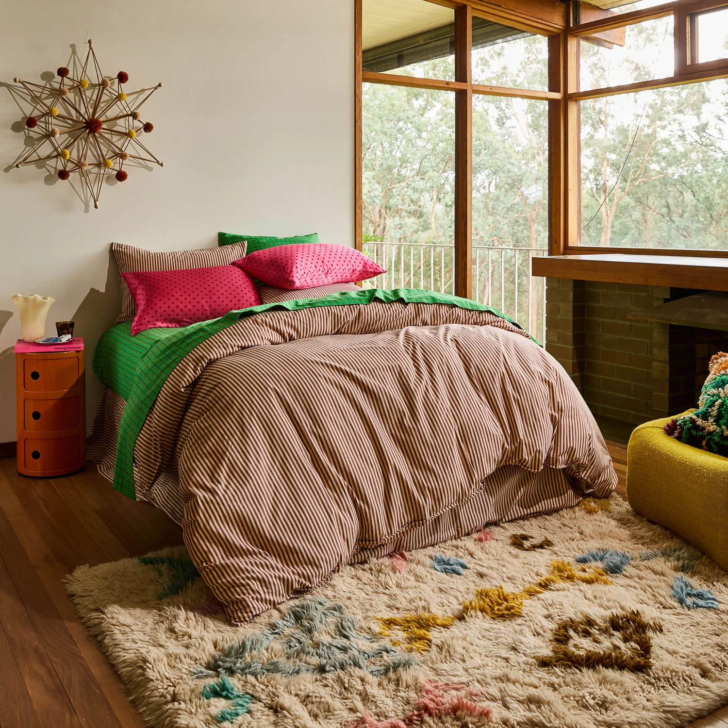 Cordell Cotton Quilt Cover - Rosewood - Image 2