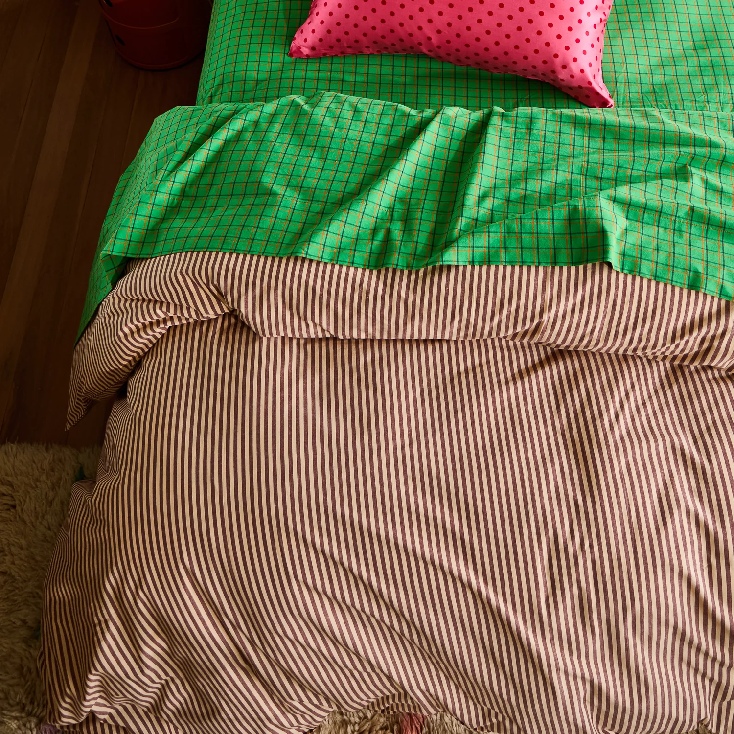 Cordell Cotton Quilt Cover - Rosewood - Image 7