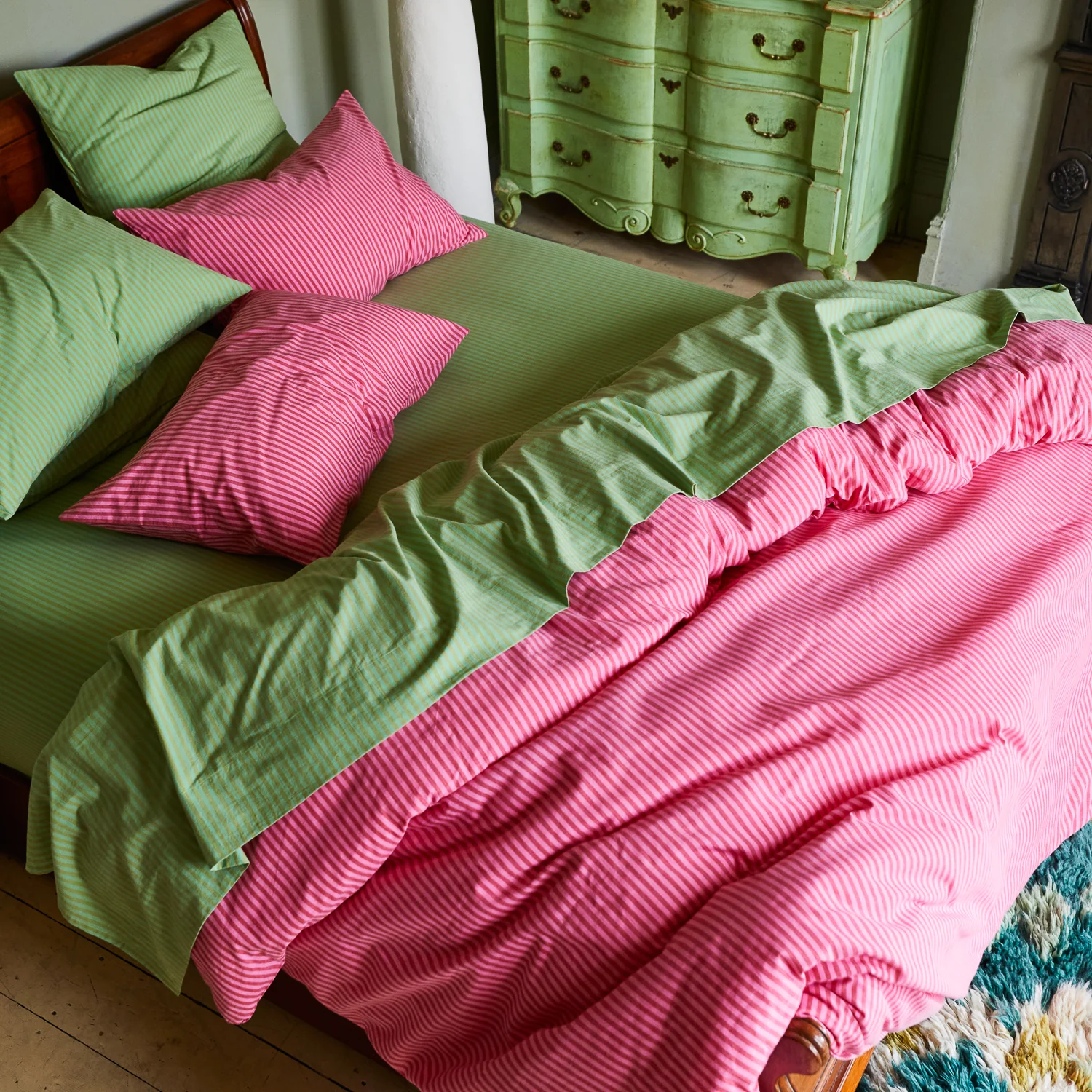 Cordell Cotton Sheets - Emerald - Image 7