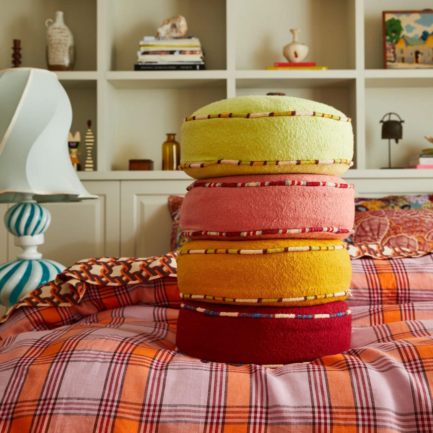 Delana Round Cushion - Crimson - Image 4
