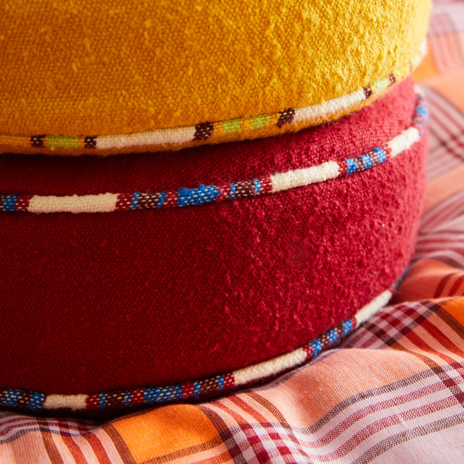 Delana Round Cushion - Crimson - Image 5