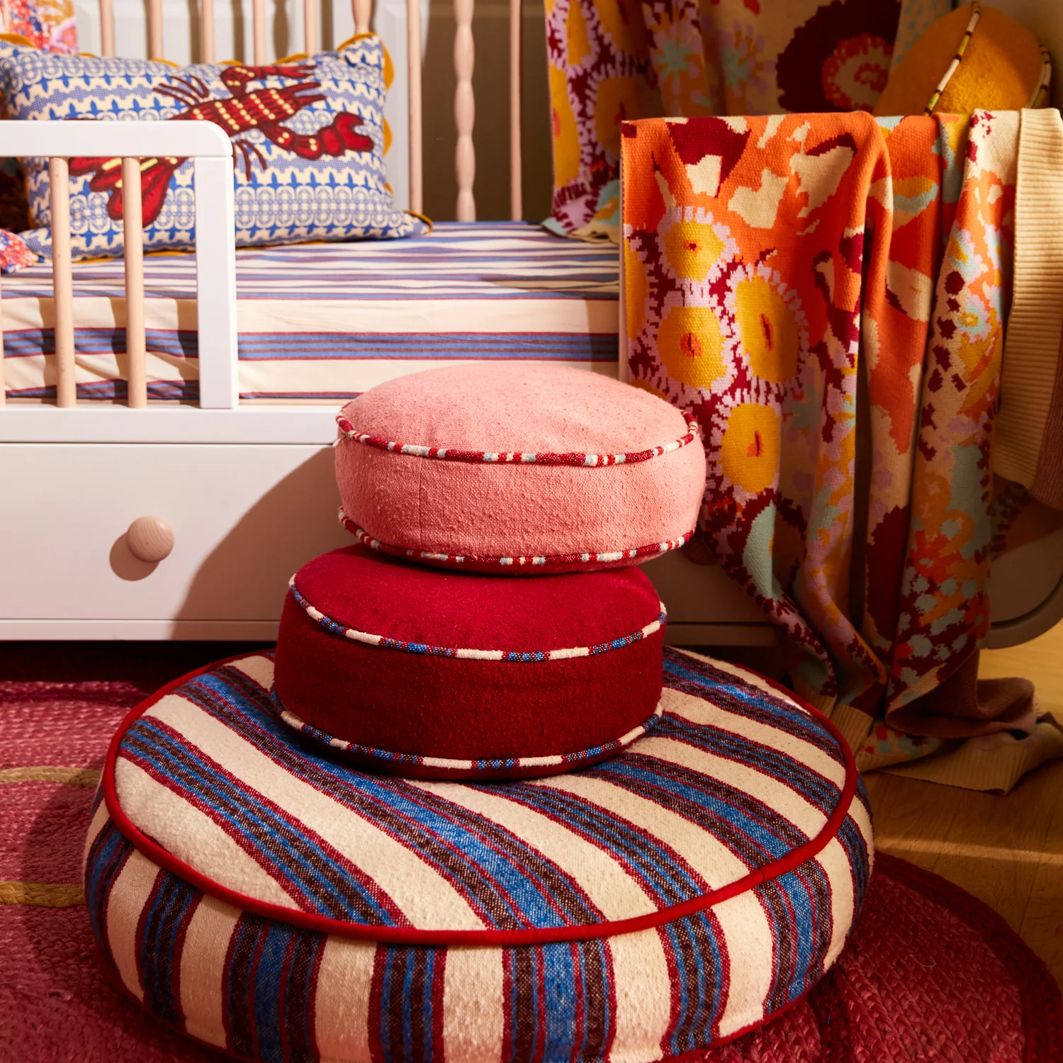 Delana Round Cushion - Crimson - Image 7