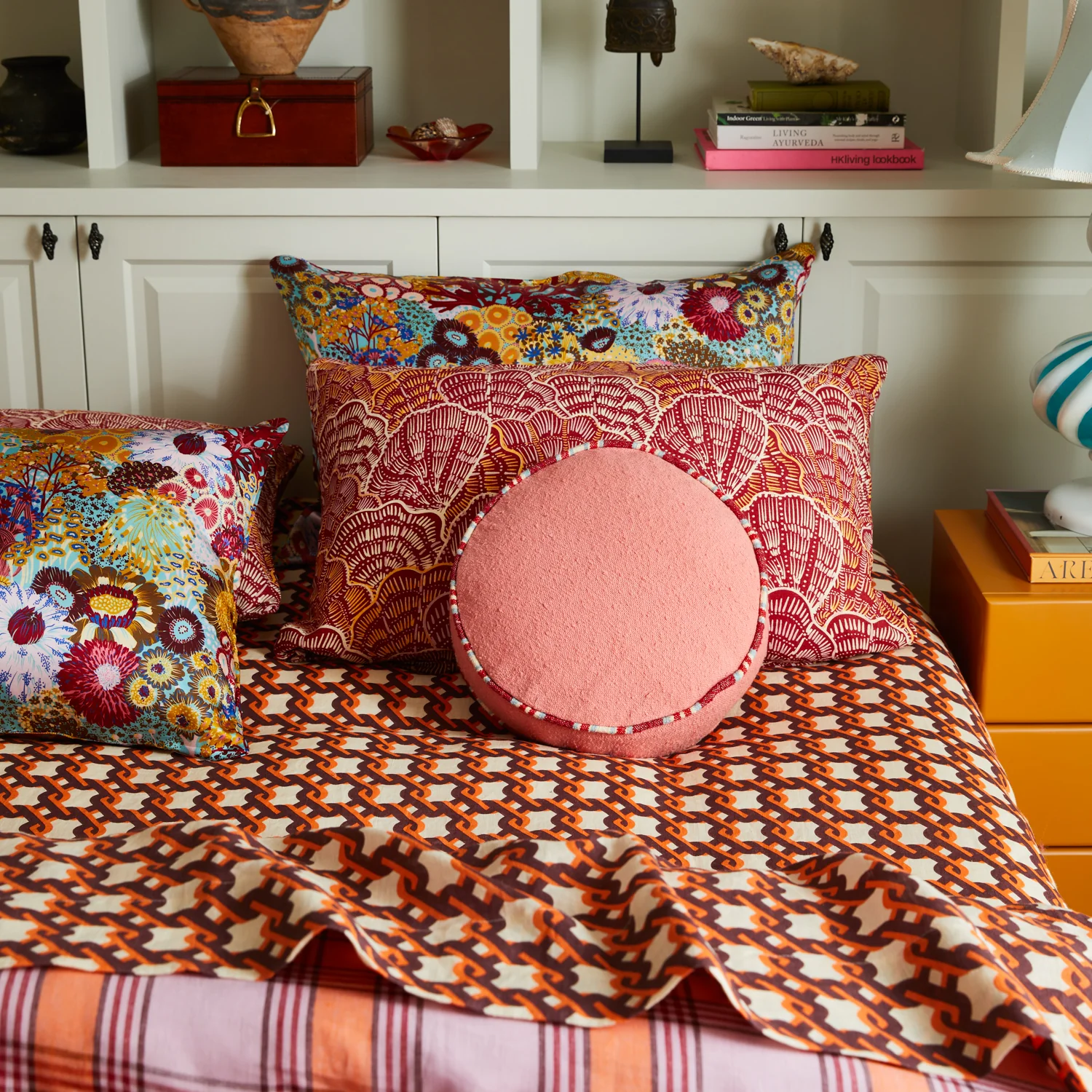 Delana Round Cushion - Hibiscus - Image 2